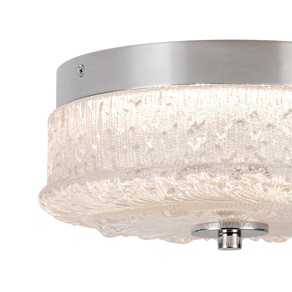 Decorative Clear Glazed Glass Round LED Ceiling Light