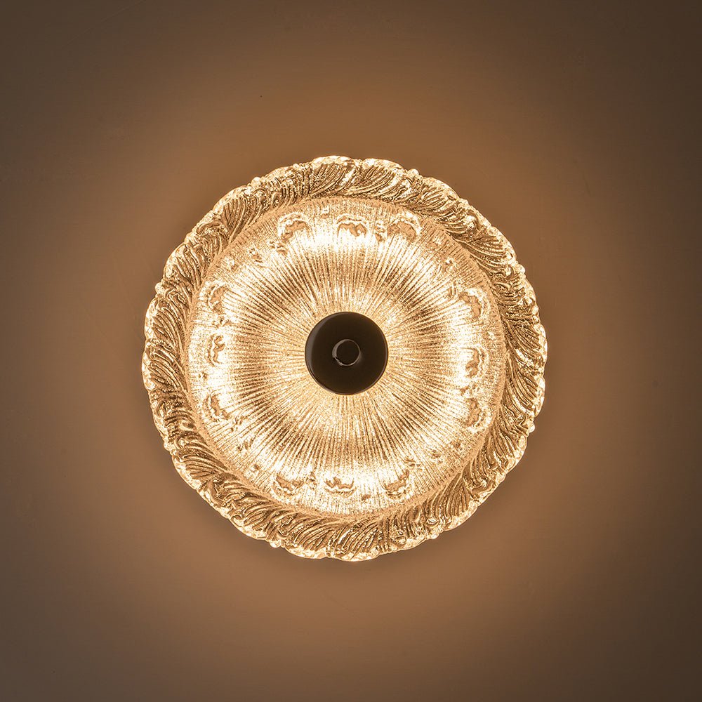 Decorative Clear Glazed Glass Round LED Ceiling Light