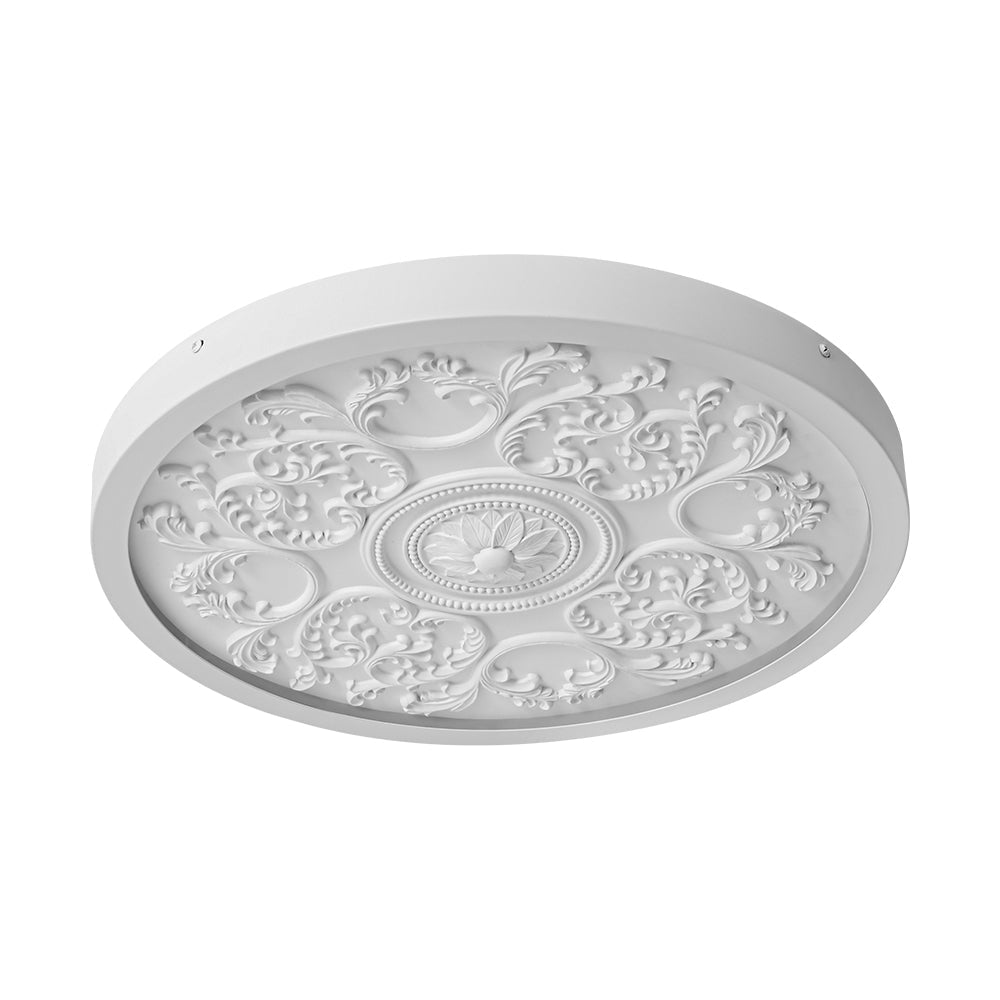 Decorative French White Medallion LED Flush Mount Light
