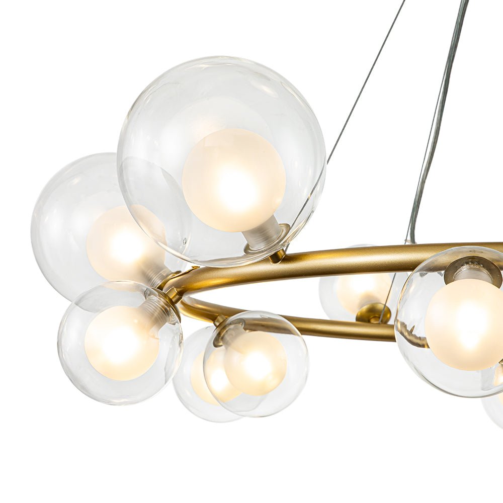 Decorative Halo Glass Globe Bubble Ring Chandelier