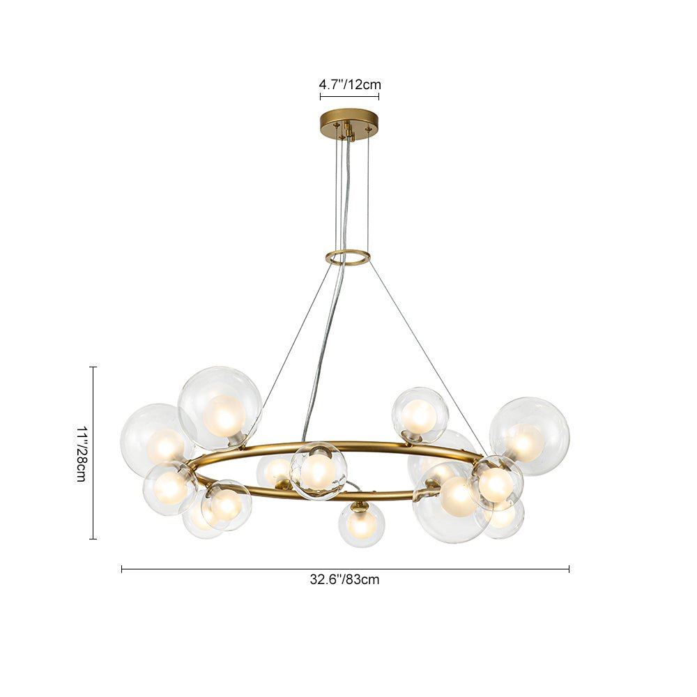 Decorative Halo Glass Globe Bubble Ring Chandelier