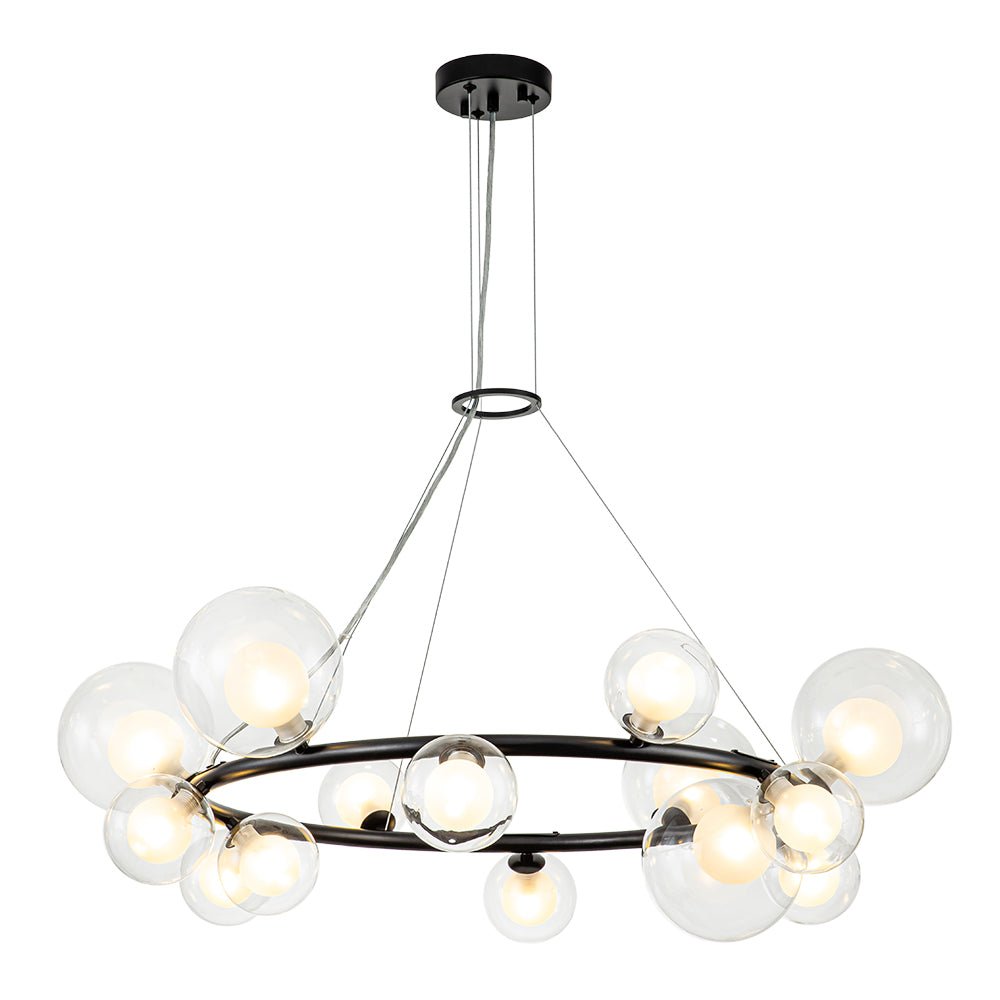 Decorative Halo Glass Globe Bubble Ring Chandelier