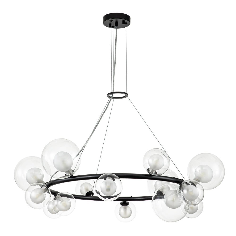 Decorative Halo Glass Globe Bubble Ring Chandelier