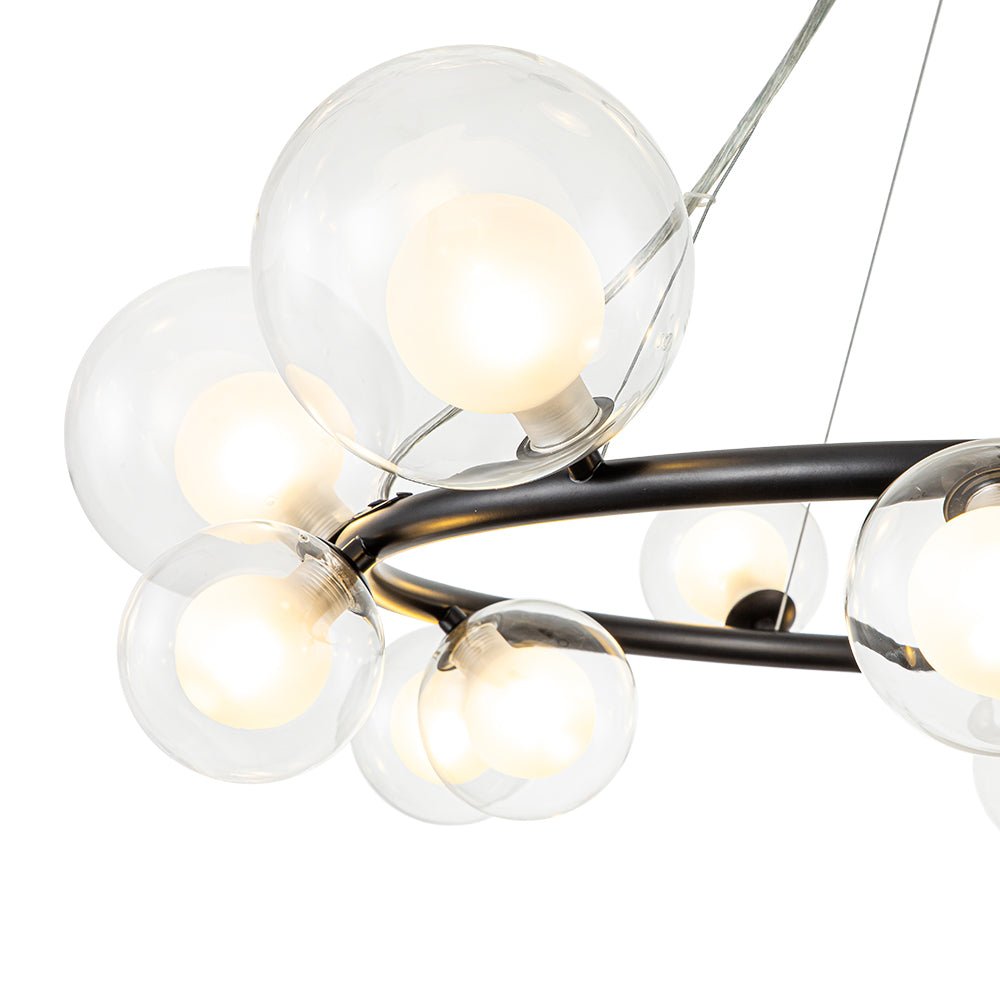 Decorative Halo Glass Globe Bubble Ring Chandelier