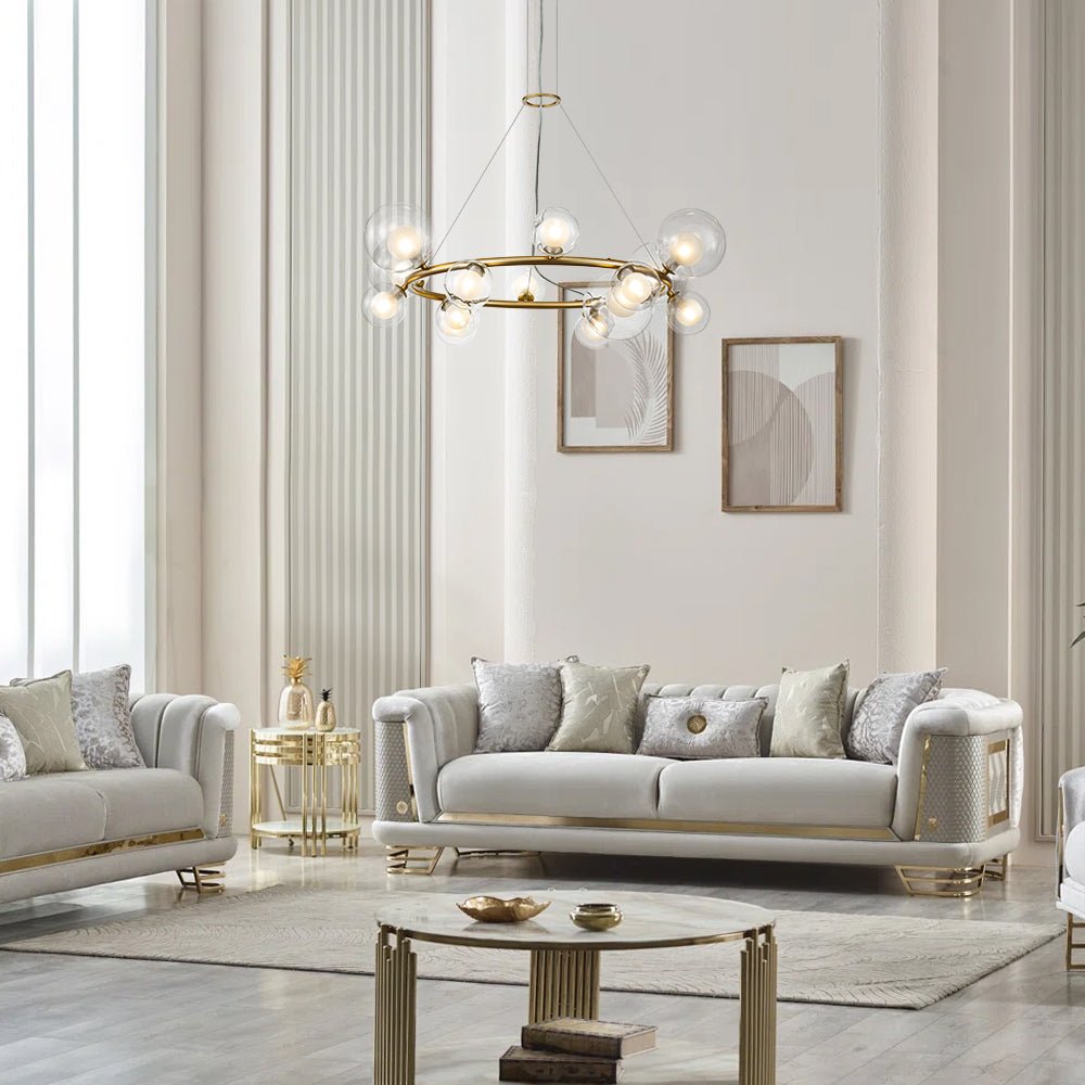 Decorative Halo Glass Globe Bubble Ring Chandelier