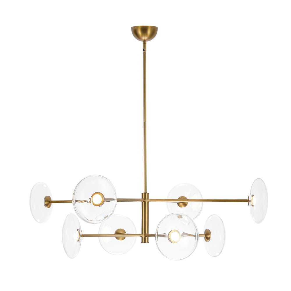 Designer Dimmable LED 8-light Glass Tiered Sputnik Chandelier