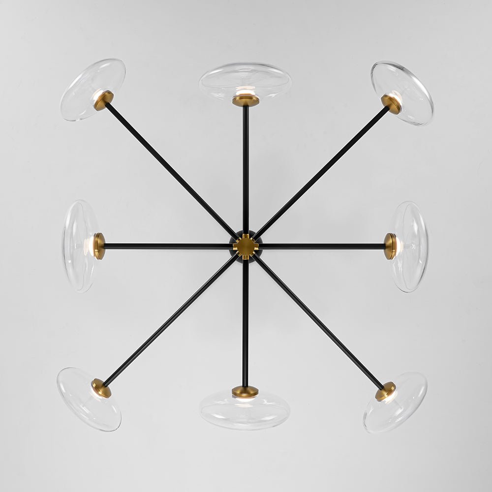 Designer Dimmable LED 8-light Glass Tiered Sputnik Chandelier