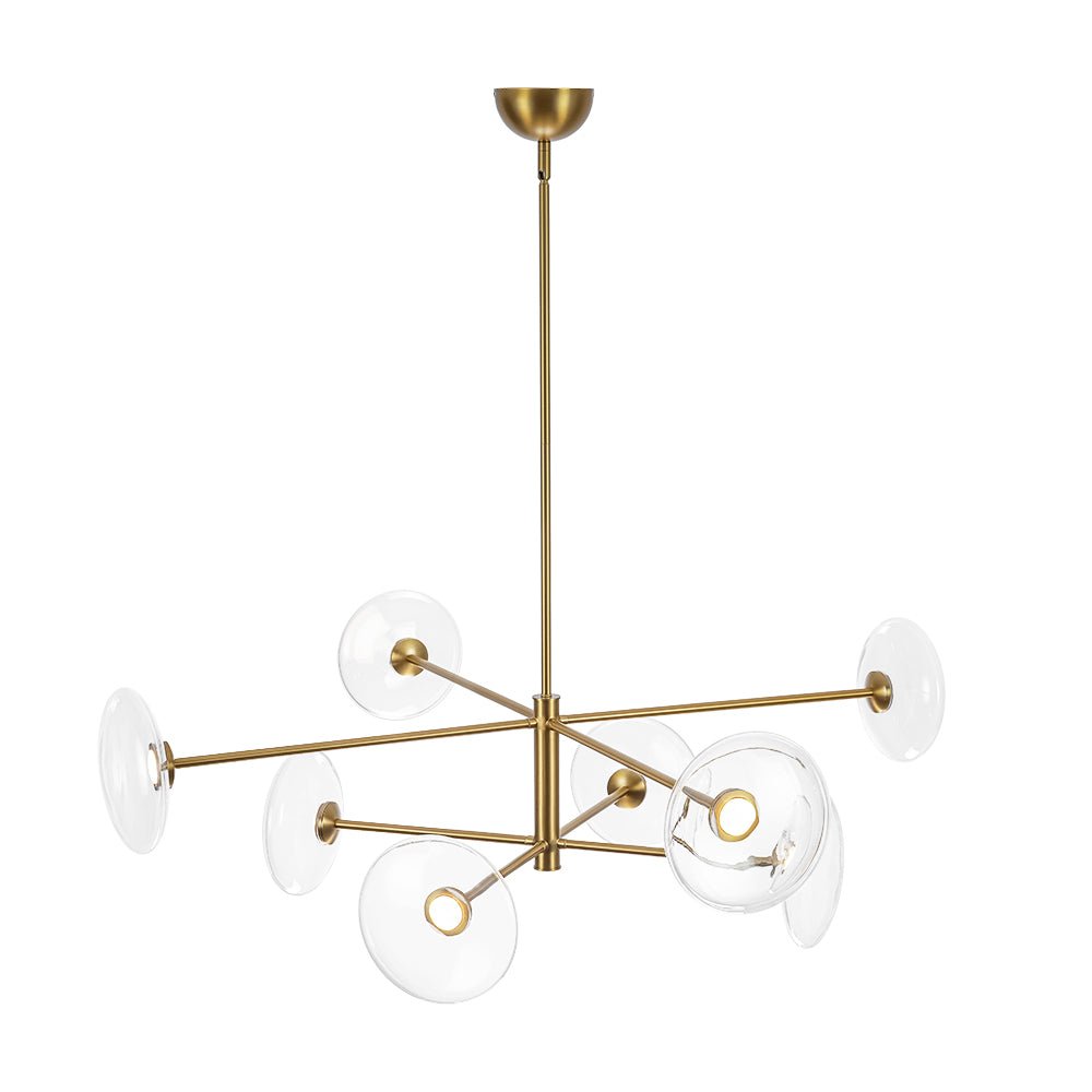 Designer Dimmable LED 8-light Glass Tiered Sputnik Chandelier