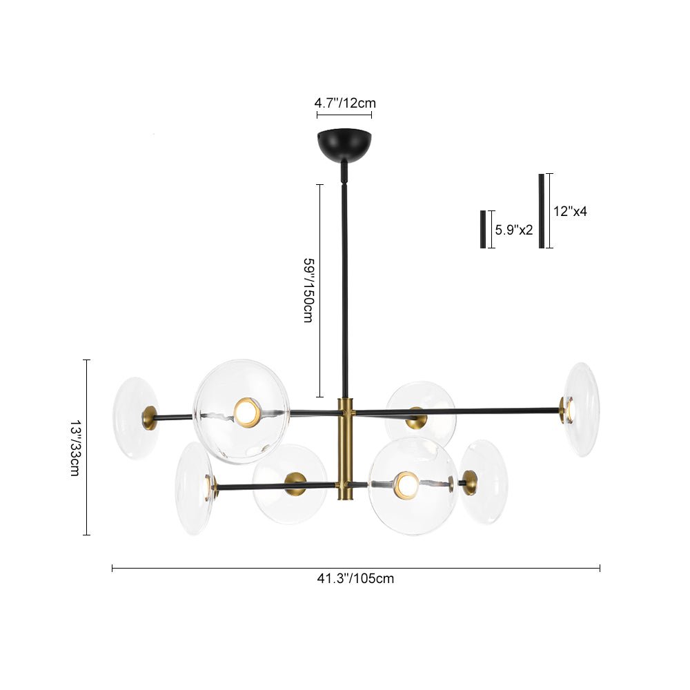 Designer Dimmable LED 8-light Glass Tiered Sputnik Chandelier