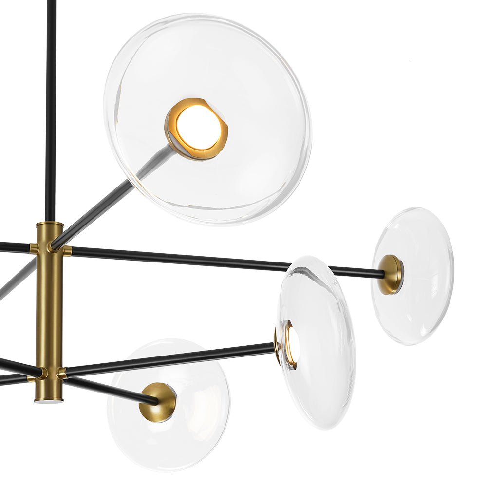 Designer Dimmable LED 8-light Glass Tiered Sputnik Chandelier