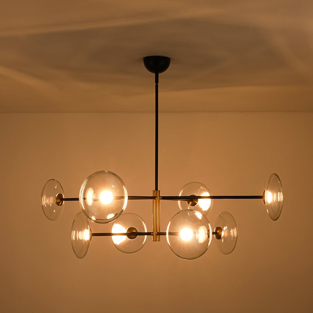 Designer Dimmable LED 8-light Glass Tiered Sputnik Chandelier