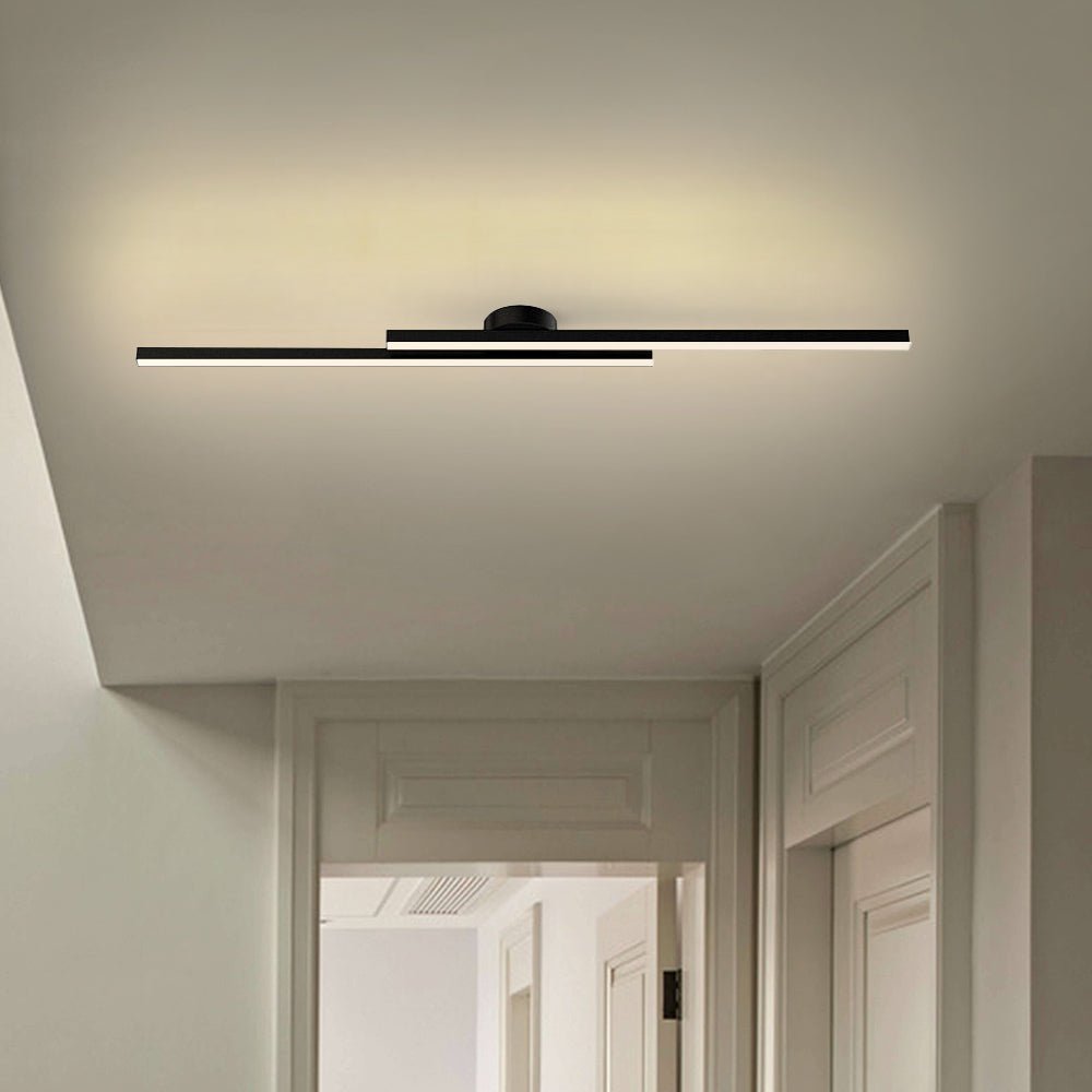 Dimmable 2-Light Long Strip Linear LED Flush Mount