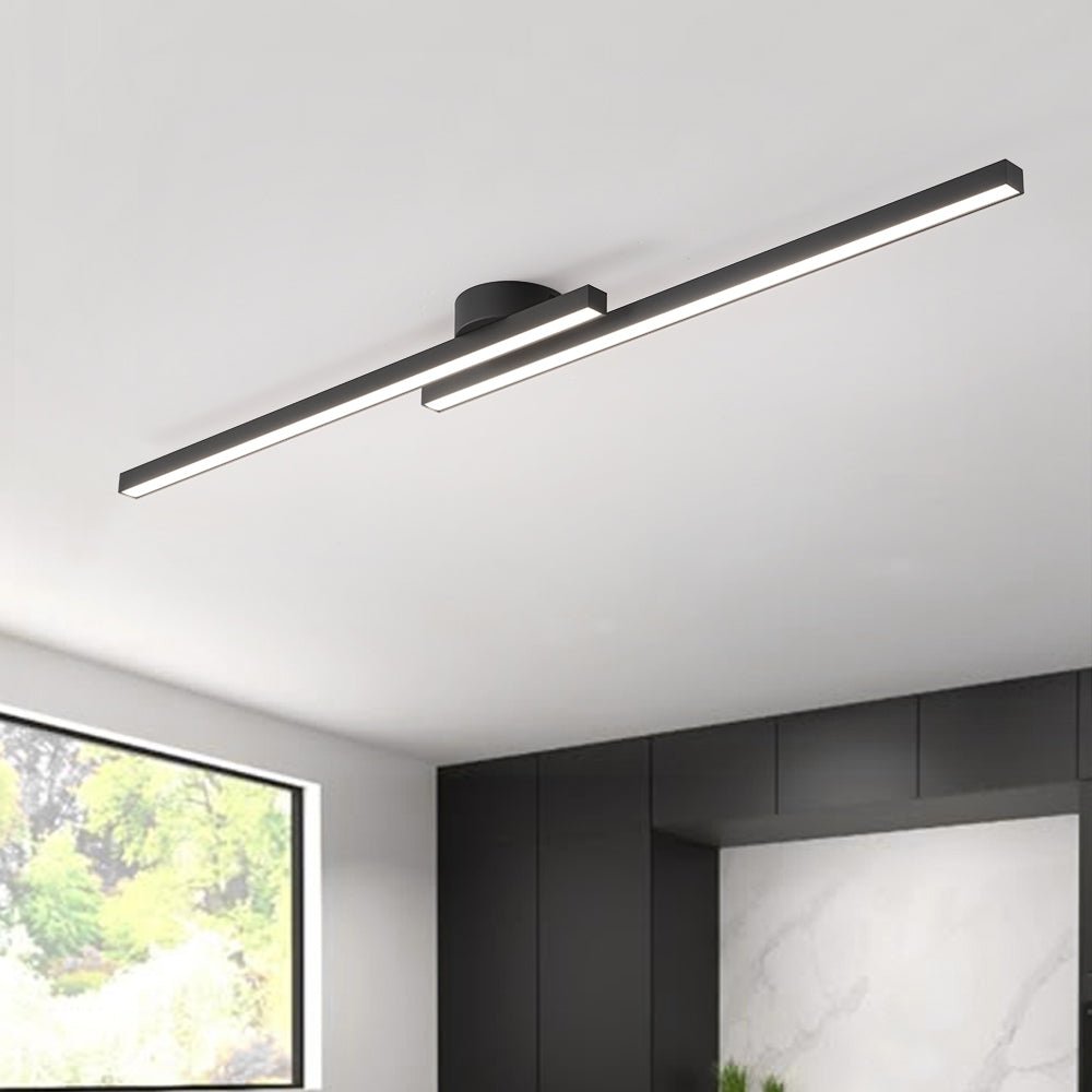 Dimmable 2-Light Long Strip Linear LED Flush Mount