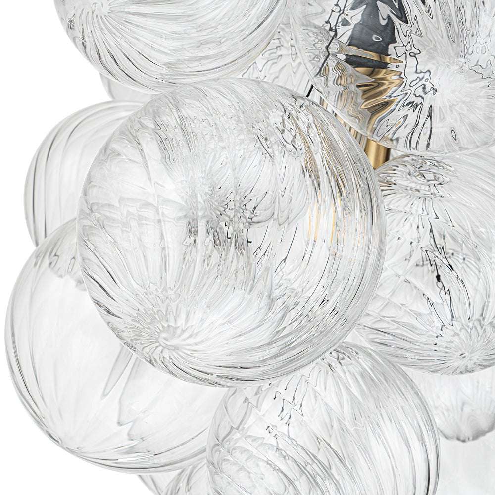 Dimmable Cluster Ribbed Glass Bubble Chandelier Pendant Light