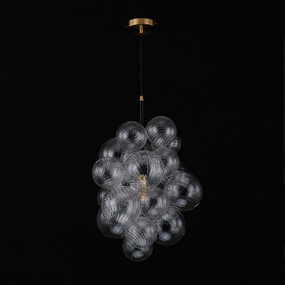 Dimmable Cluster Ribbed Glass Bubble Chandelier Pendant Light