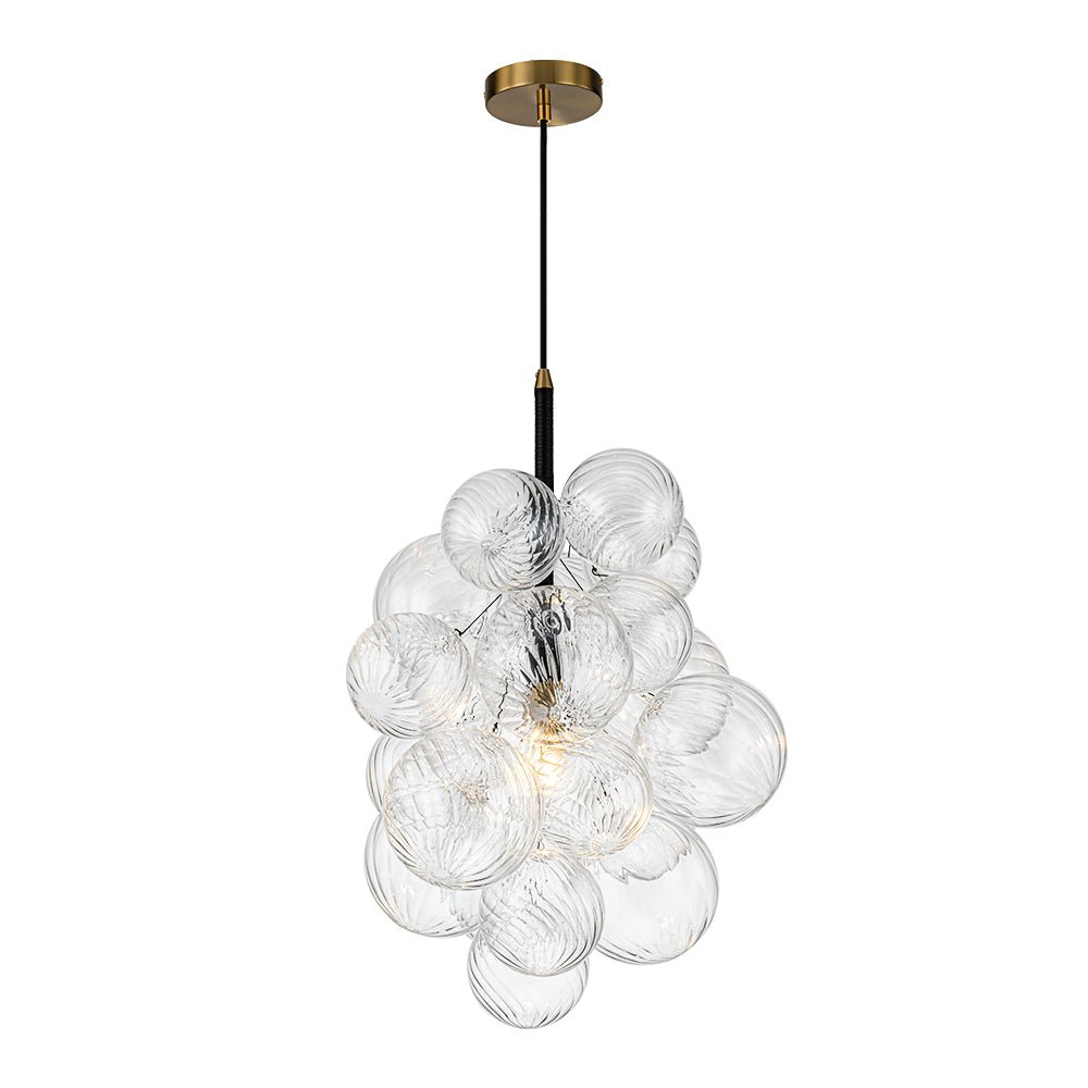 Dimmable Cluster Ribbed Glass Bubble Chandelier Pendant Light
