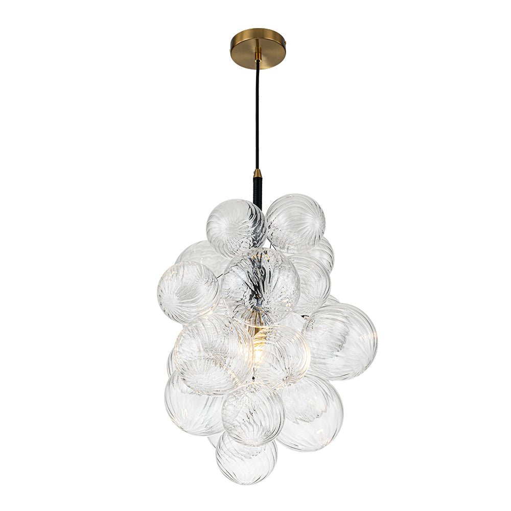 Dimmable Cluster Ribbed Glass Bubble Chandelier Pendant Light