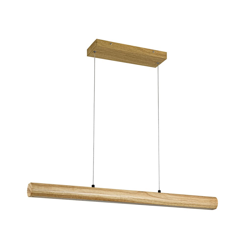 Dimmable LED Pine Wooden Wide Linear Island Pendant