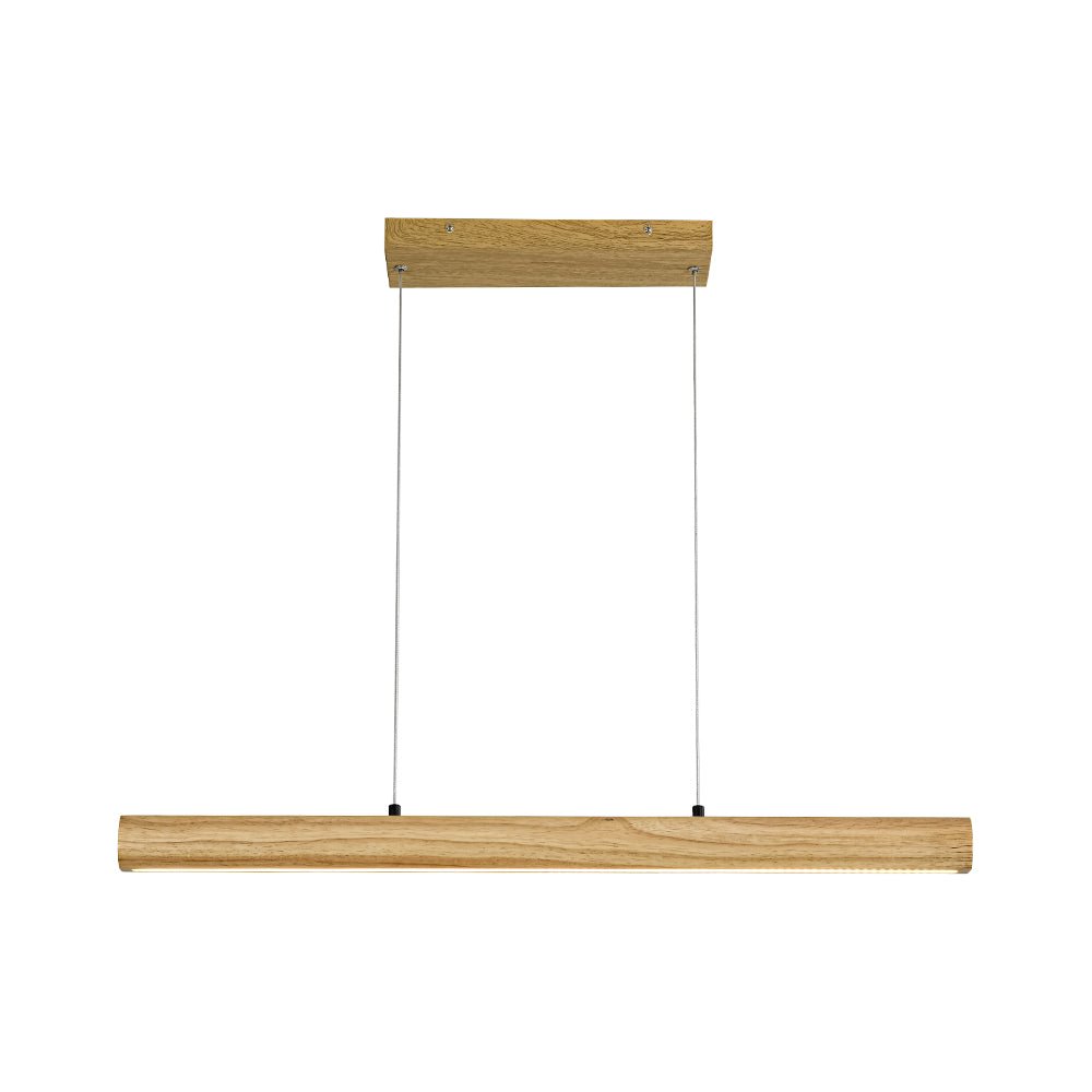 Dimmable LED Pine Wooden Wide Linear Island Pendant