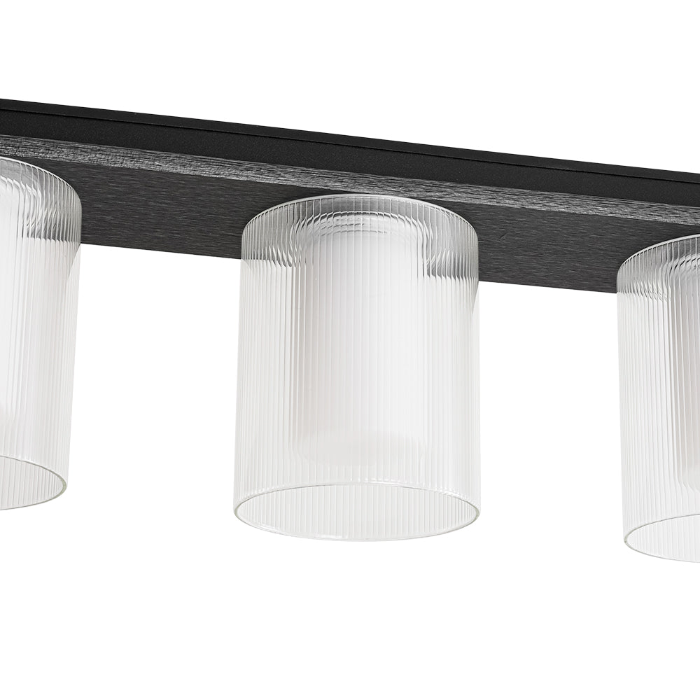 Dimmable LED Ribbed Glass Shade Kitchen Island Chandelier