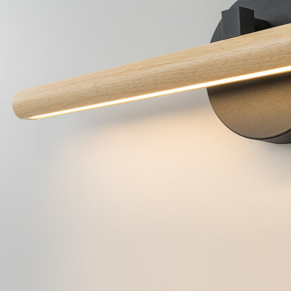 Dimmable LED Rotatable Linear Wooden Vanity Sconce Picture Light