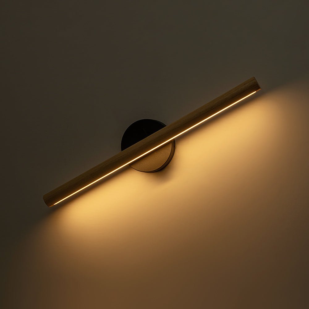 Dimmable LED Rotatable Linear Wooden Vanity Sconce Picture Light
