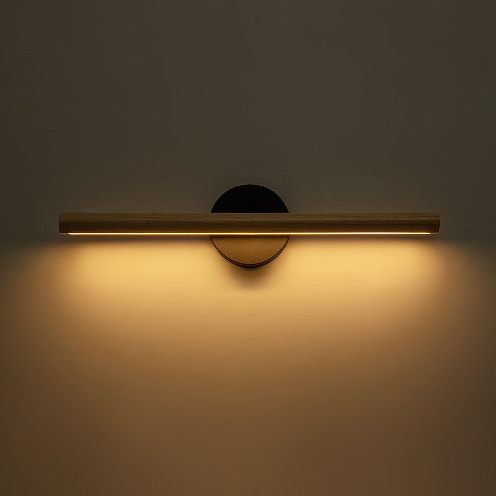 Dimmable LED Rotatable Linear Wooden Vanity Sconce Picture Light