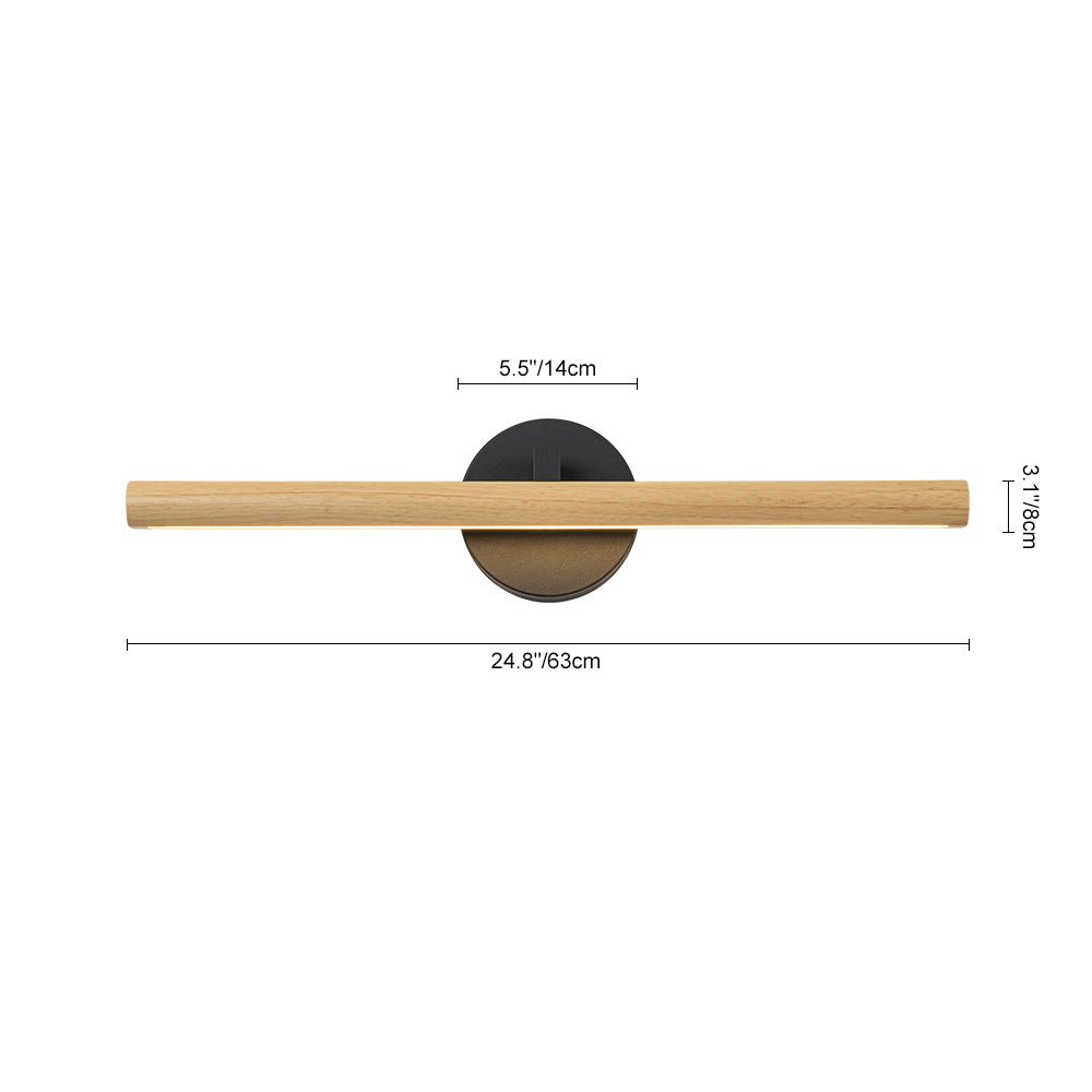 Dimmable LED Rotatable Linear Wooden Vanity Sconce Picture Light