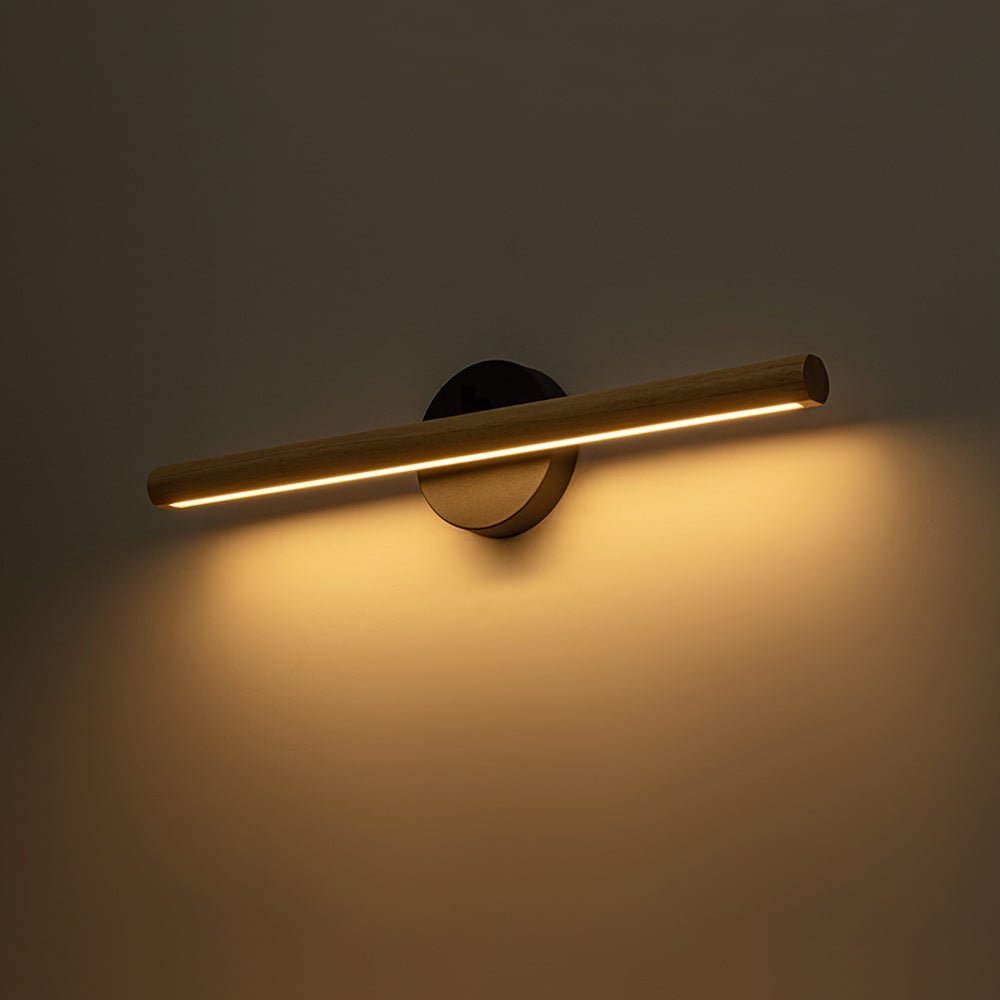 Dimmable LED Rotatable Linear Wooden Vanity Sconce Picture Light