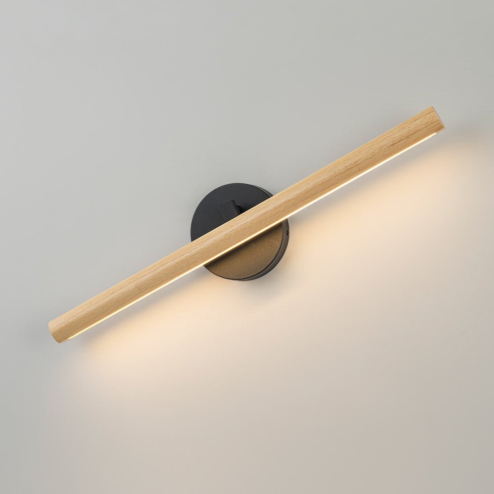 Dimmable LED Rotatable Linear Wooden Vanity Sconce Picture Light
