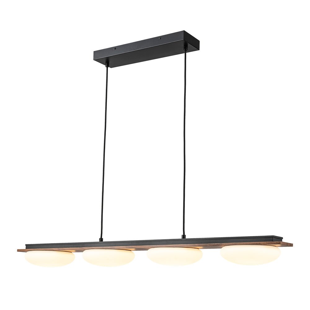 Dimmable LED Walnut Wood Grain Linear Island Chandelier