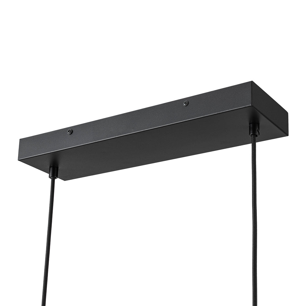 Dimmable LED Walnut Wood Grain Linear Island Chandelier