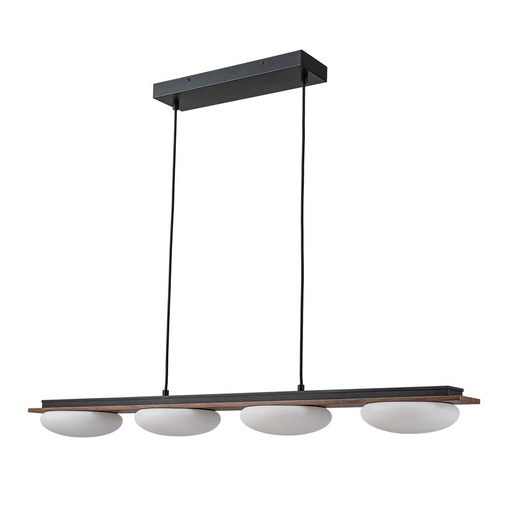 Dimmable LED Walnut Wood Grain Linear Island Chandelier