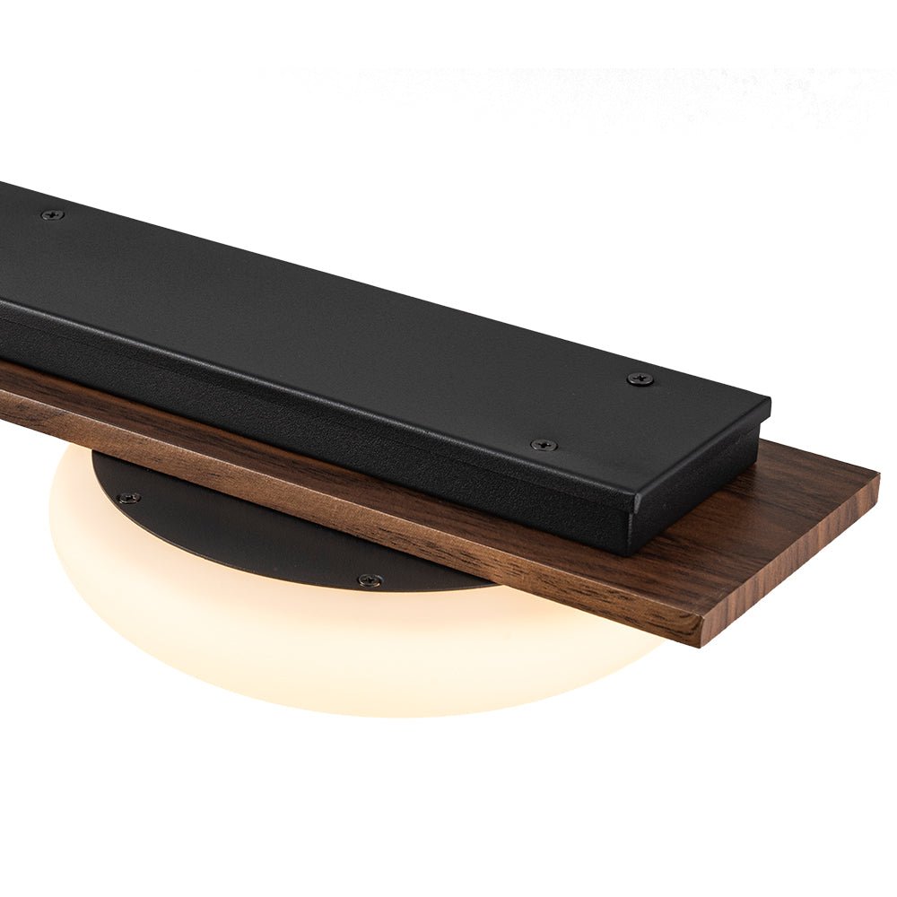 Dimmable LED Walnut Wood Grain Linear Island Chandelier
