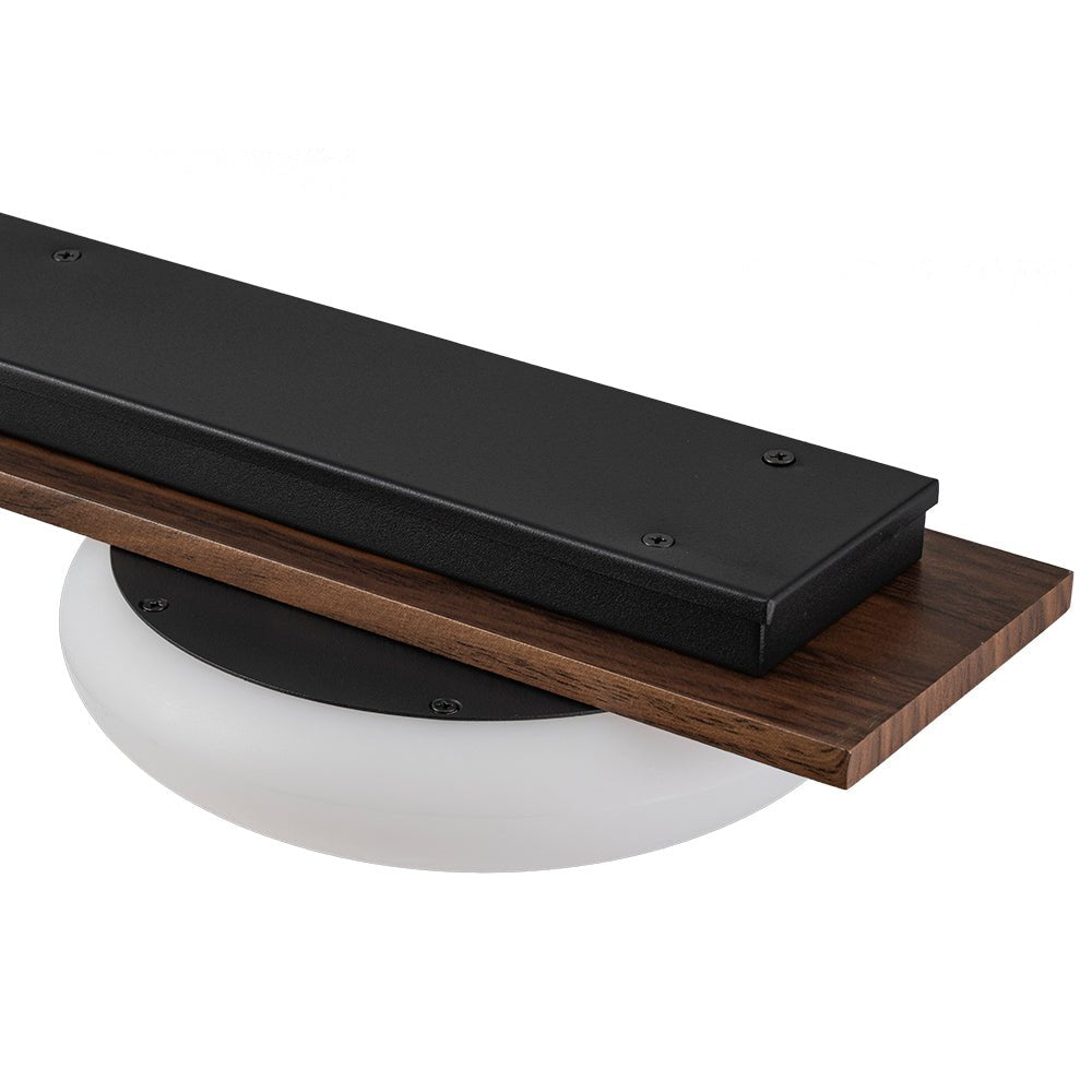 Dimmable LED Walnut Wood Grain Linear Island Chandelier