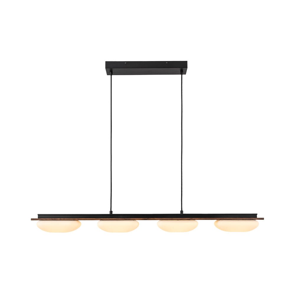 Dimmable LED Walnut Wood Grain Linear Island Chandelier