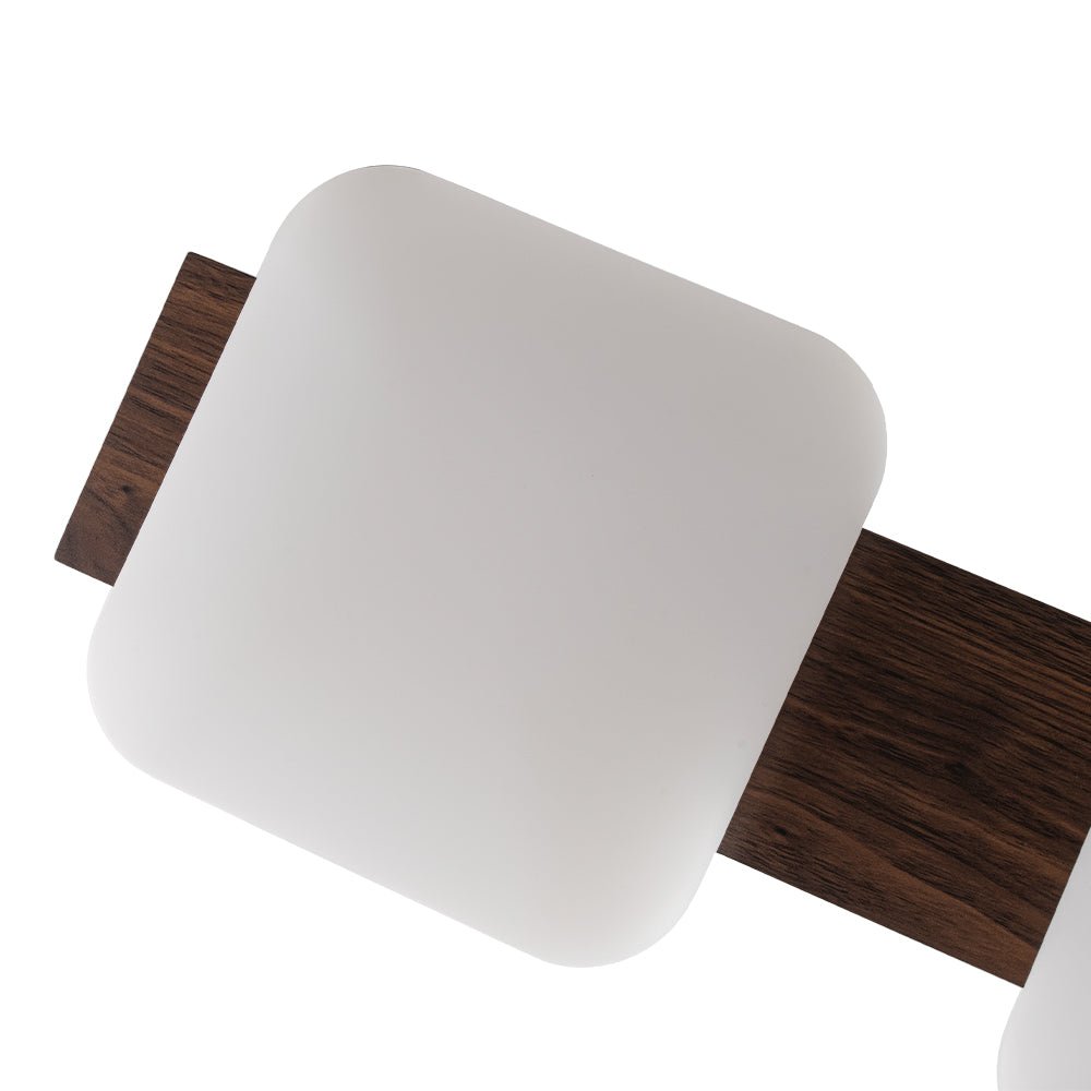 Dimmable LED Walnut Wood Grain Linear Island Chandelier