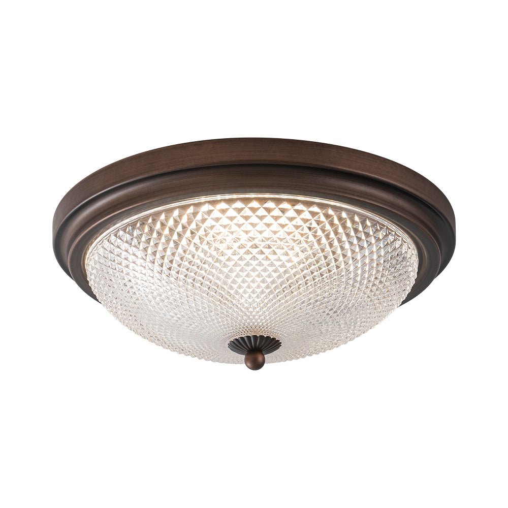 Dimmable Prismatic Glass LED Flush Mount Ceiling Light