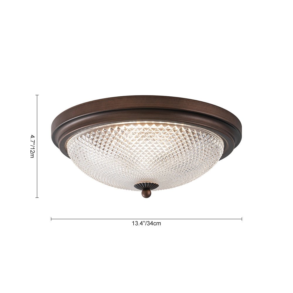 Dimmable Prismatic Glass LED Flush Mount Ceiling Light