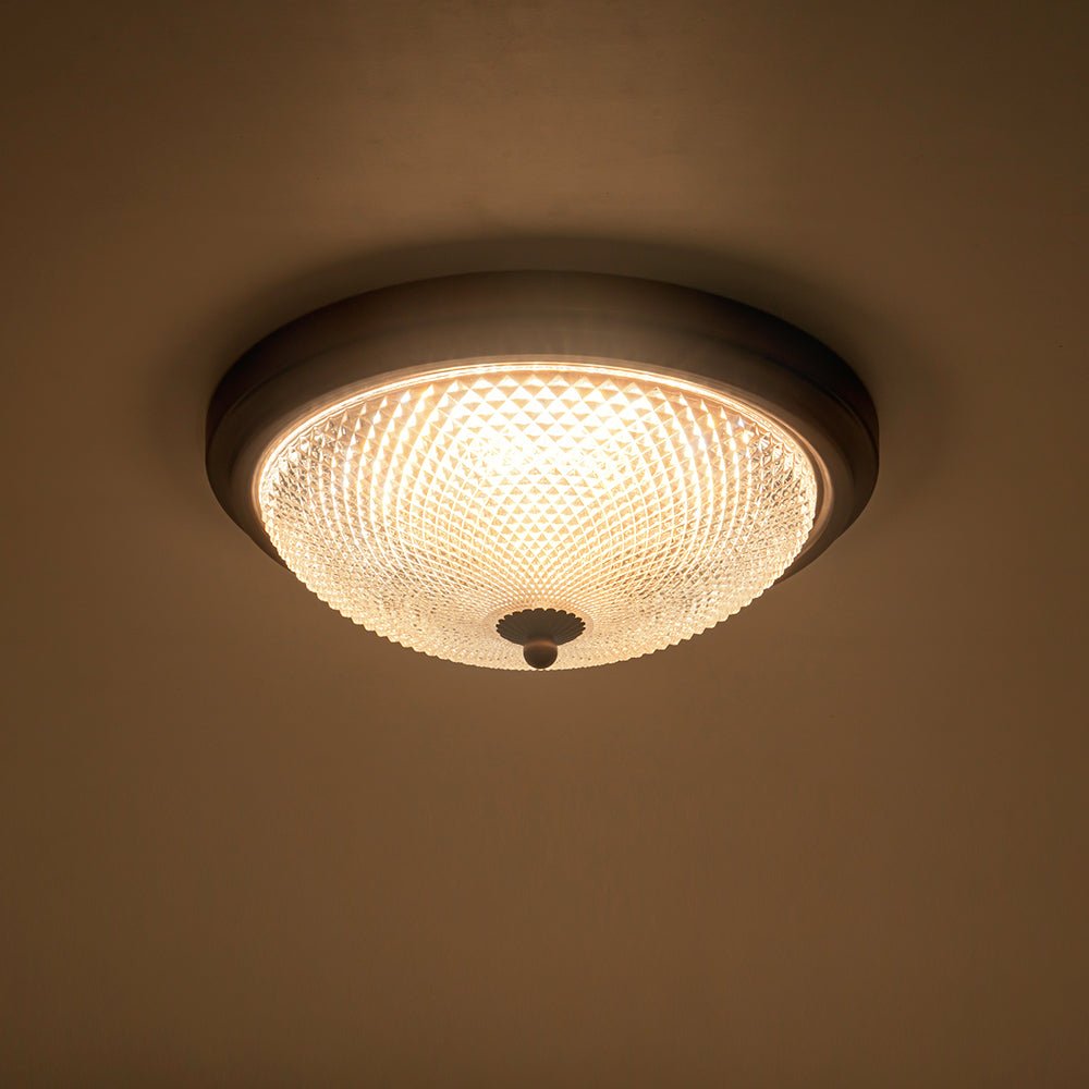 Dimmable Prismatic Glass LED Flush Mount Ceiling Light