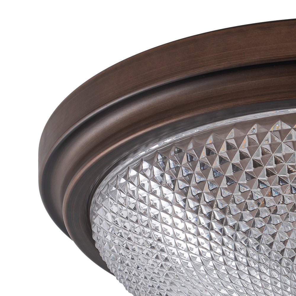 Dimmable Prismatic Glass LED Flush Mount Ceiling Light