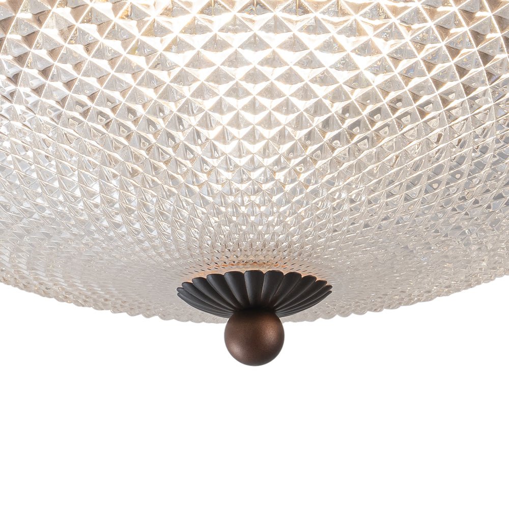 Dimmable Prismatic Glass LED Flush Mount Ceiling Light