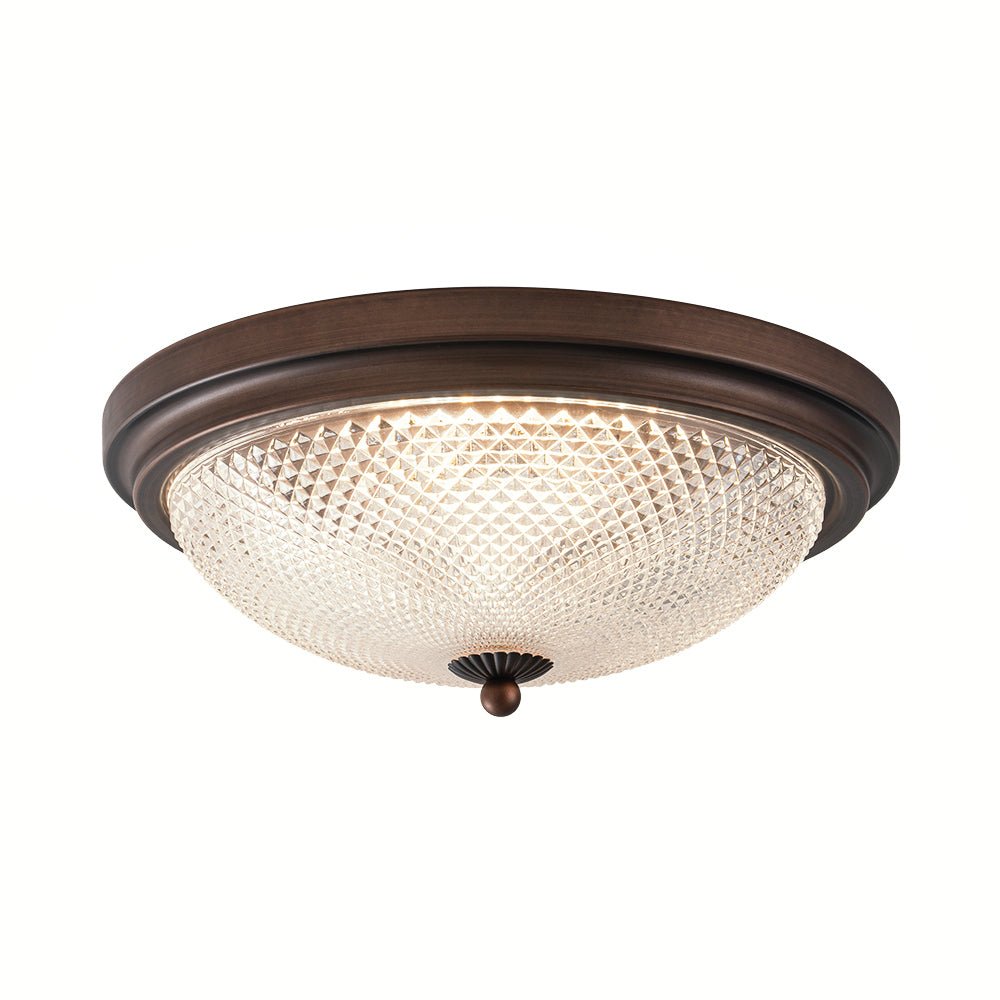 Dimmable Prismatic Glass LED Flush Mount Ceiling Light