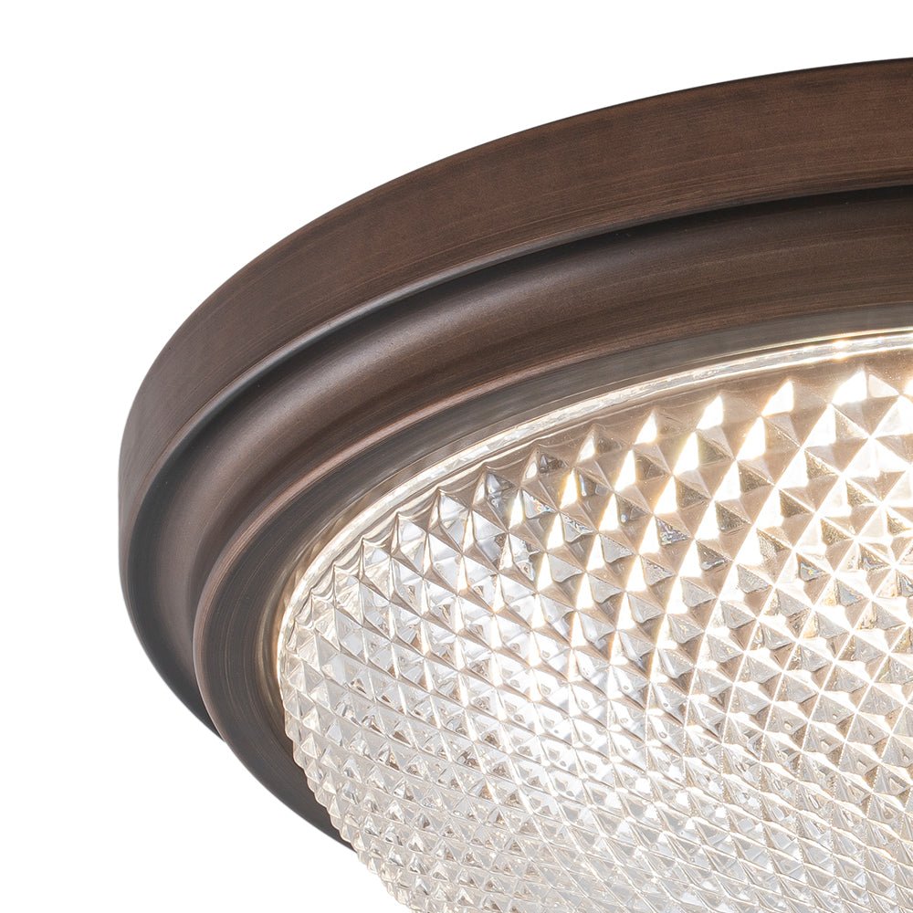 Dimmable Prismatic Glass LED Flush Mount Ceiling Light