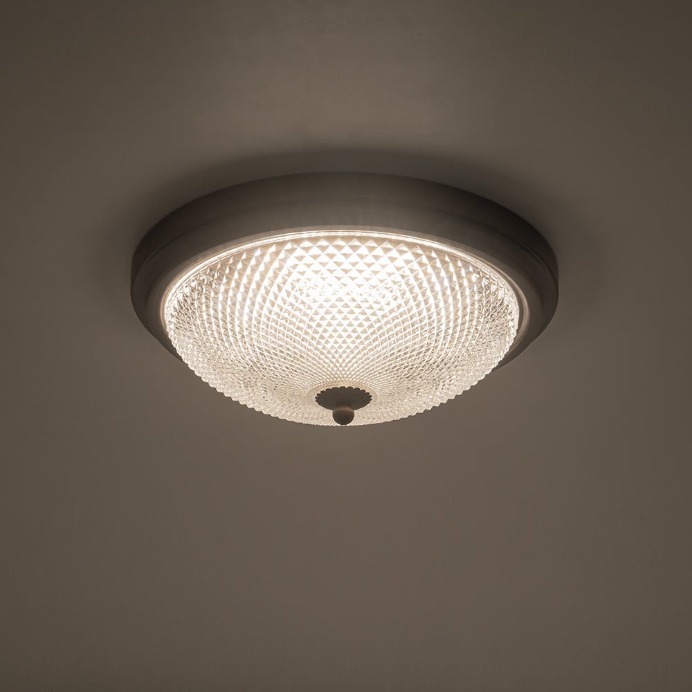 Dimmable Prismatic Glass LED Flush Mount Ceiling Light