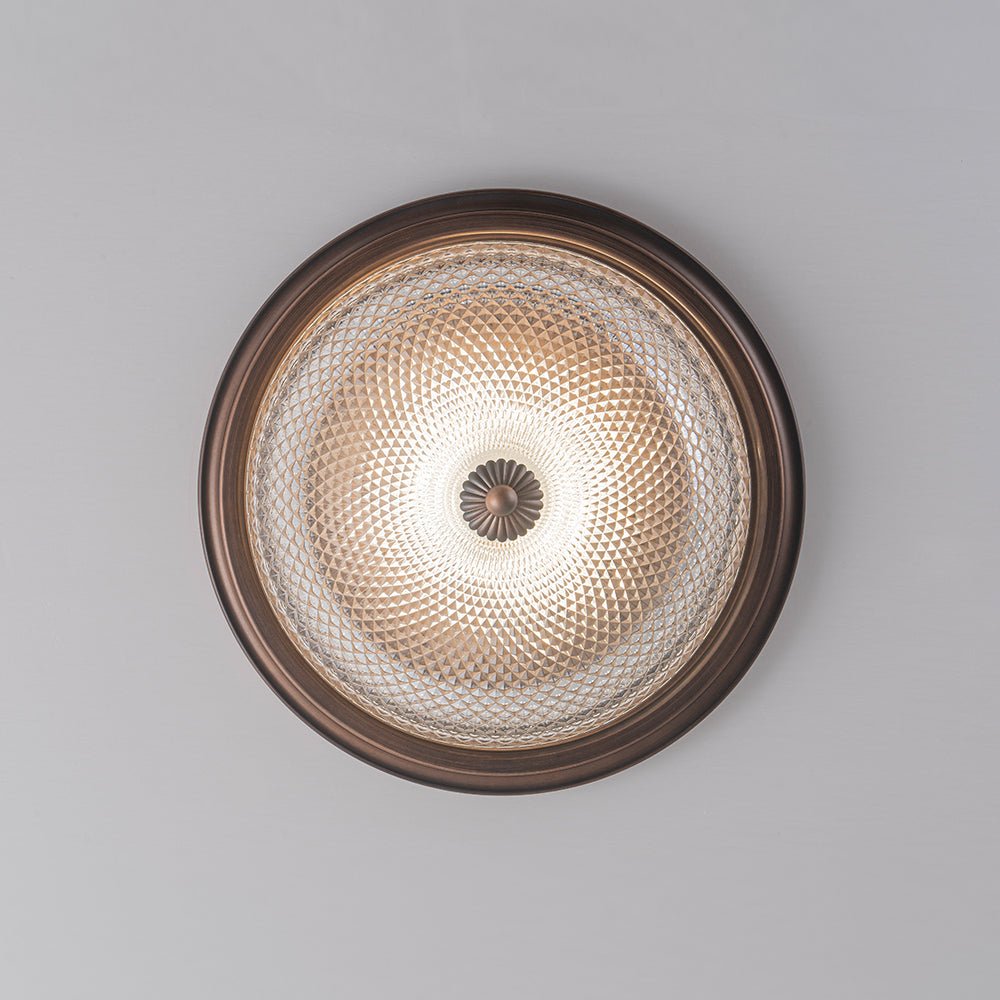 Dimmable Prismatic Glass LED Flush Mount Ceiling Light