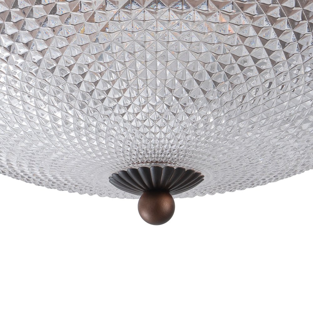 Dimmable Prismatic Glass LED Flush Mount Ceiling Light