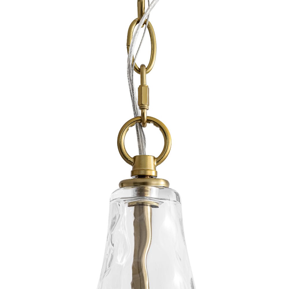 Farmhouse 1-Light Hammered Glass Bell Kitchen Pendant Light