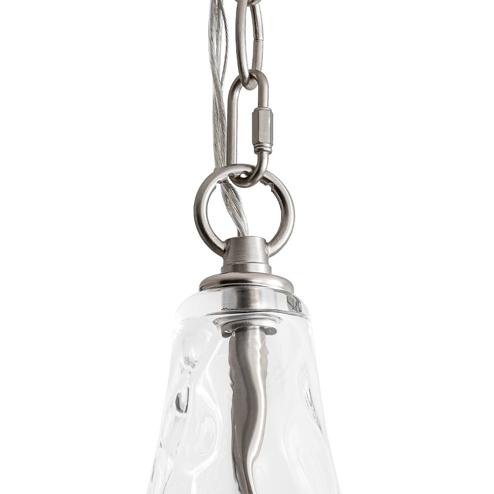Farmhouse 1-Light Hammered Glass Bell Kitchen Pendant Light