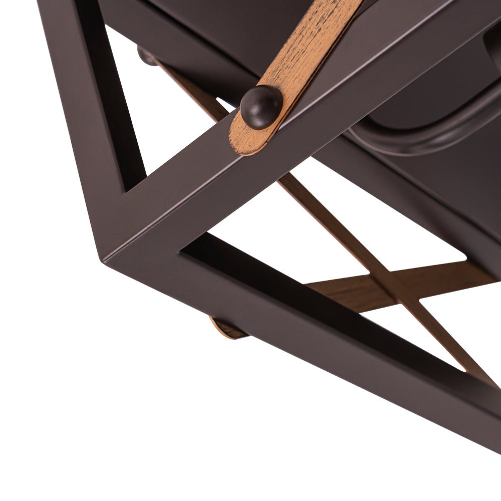 Farmhouse 2-Light Oil Rubbed Bronze Cross Square Flush Mount